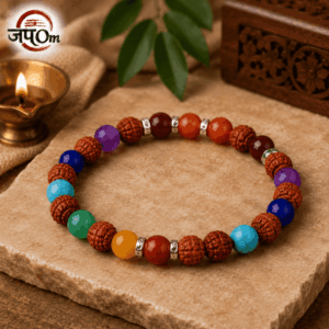 7 Chakra x Rudraksha Bands - Free Size Bracelet