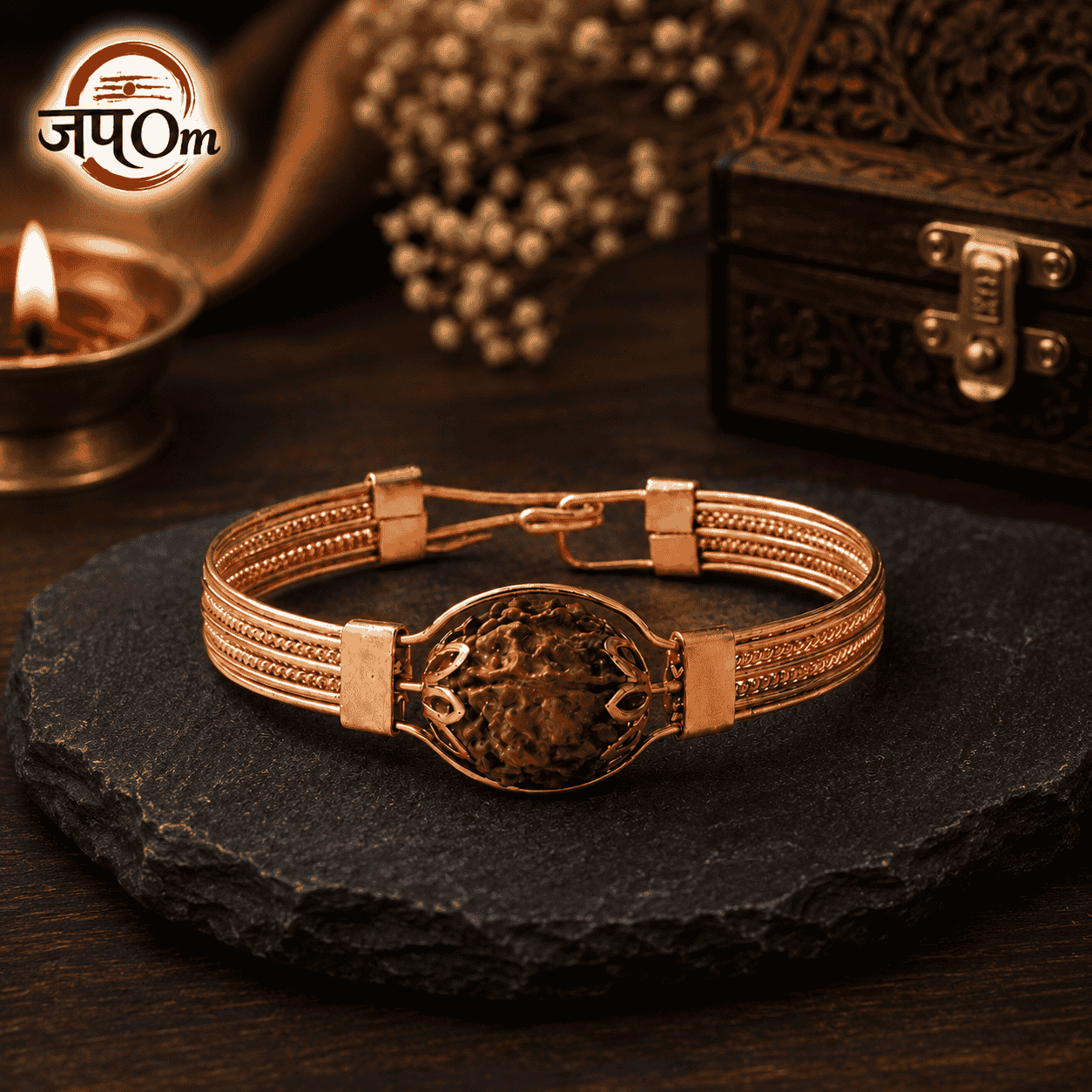 Authentic 7 Mukhi Rudraksha Copper Plated Bracelet1