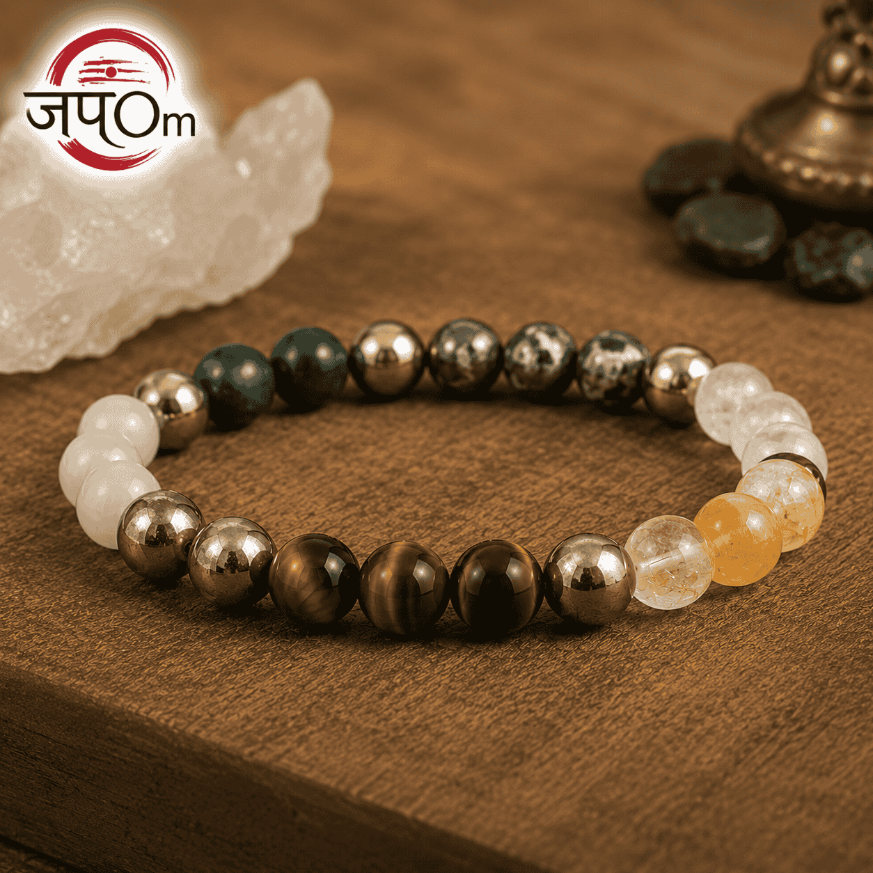 Dhanlabh Band with Pyrite, Tiger Eye, Citrine, Aventurine, Sphatik & Jade Beads1