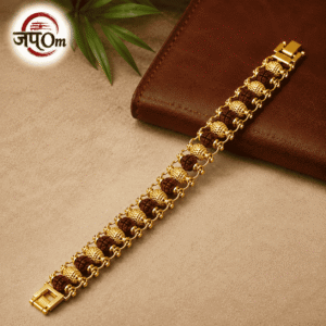 Gold Plated Golden Beads Modern Rudraksha Bracelet