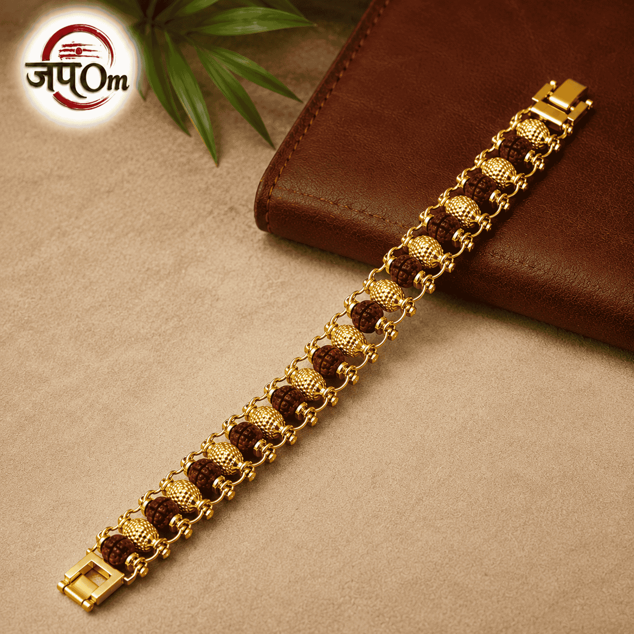 Gold Plated Golden Beads Modern Rudraksha Bracelet