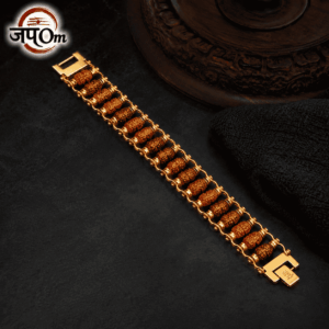 Gold Plated Modern Rudraksha Bracelet