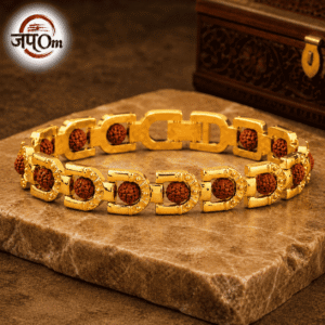 Gold Plated Prime Rudraksha Bracelet For Men
