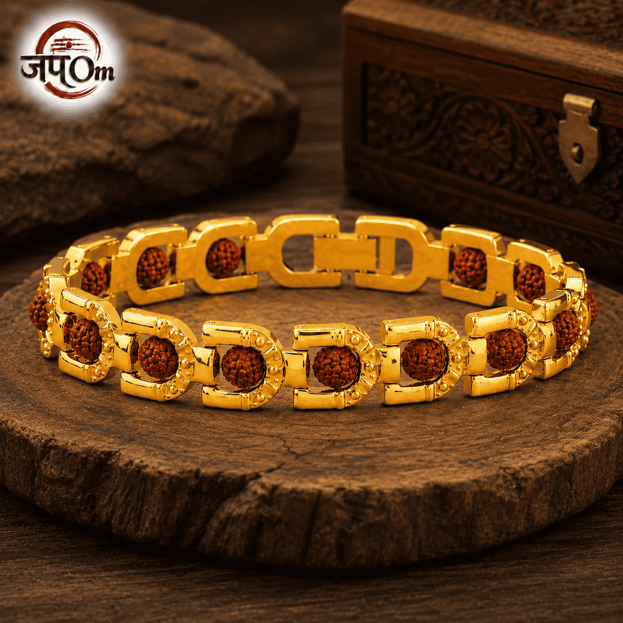 Gold Plated Prime Rudraksha Bracelet For Men3