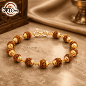 Gold Plated Rudraksha Bracelet For Men