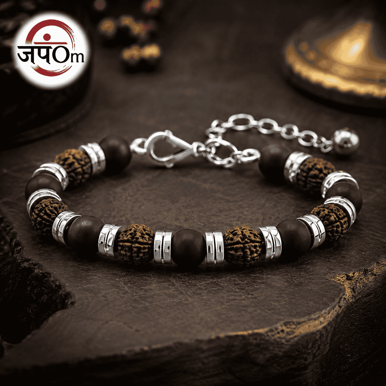 Silver Plated Essential Rudraksha Karungali Bracelet