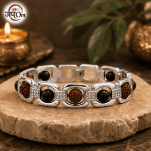 Silver Plated Essential Rudraksha Karungali Bracelet