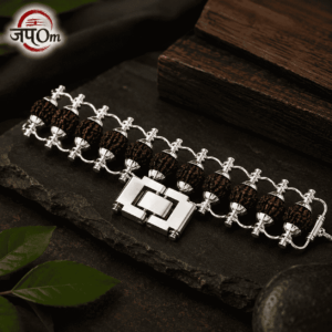 Silver Plated Modern Rudraksha Bracelet