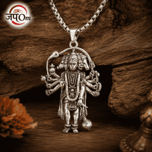Silver Plated Panchmukhi Hanuman Ji Necklace