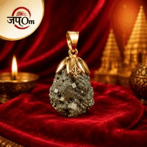 Gold Plated Raw Pyrite Stone Pendant