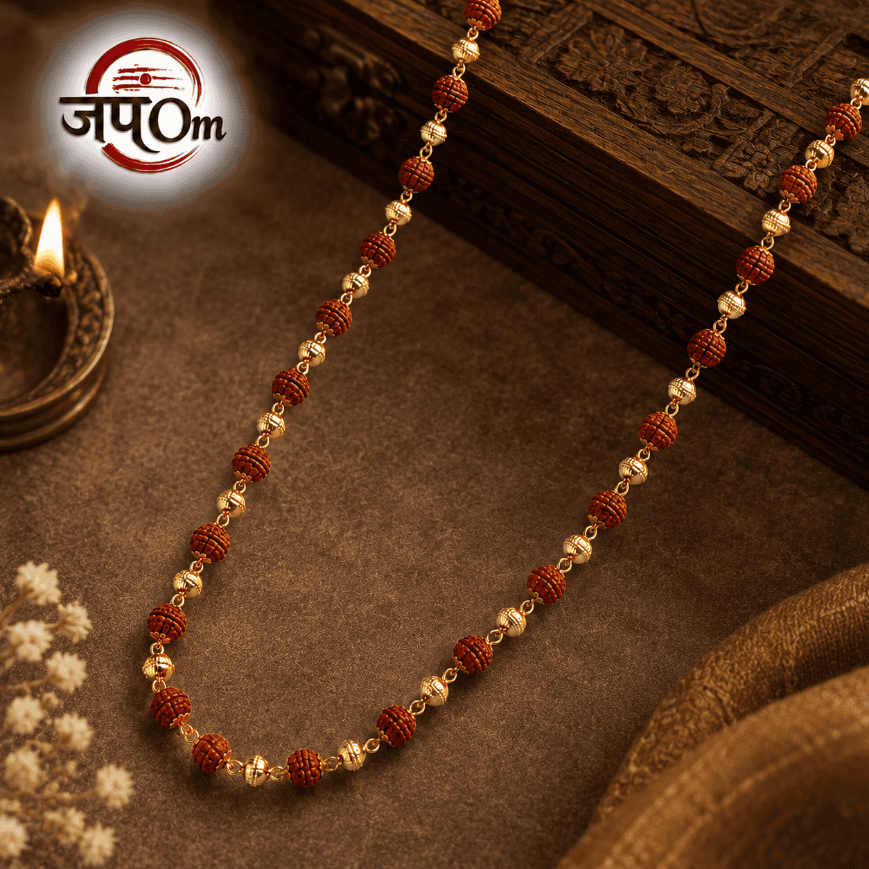 Gold Plated Divine Aura Rudraksha Mala for Women2