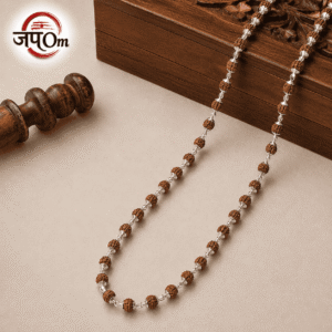 Silver Plated Elegant Rudraksha Mala