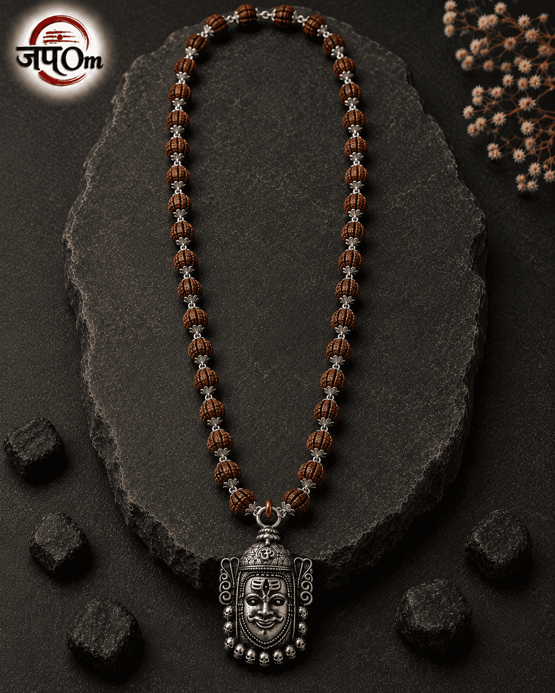 Silver Plated Mahakal Rudraksha Mala