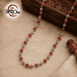 Silver Plated Rudraksha Vel Mala