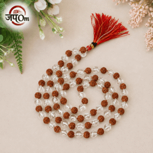 Sphatik and Rudraksha Mala - 108+1 Beads